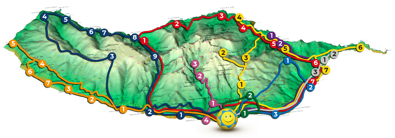 Madeira Island Tours and Excursions Map